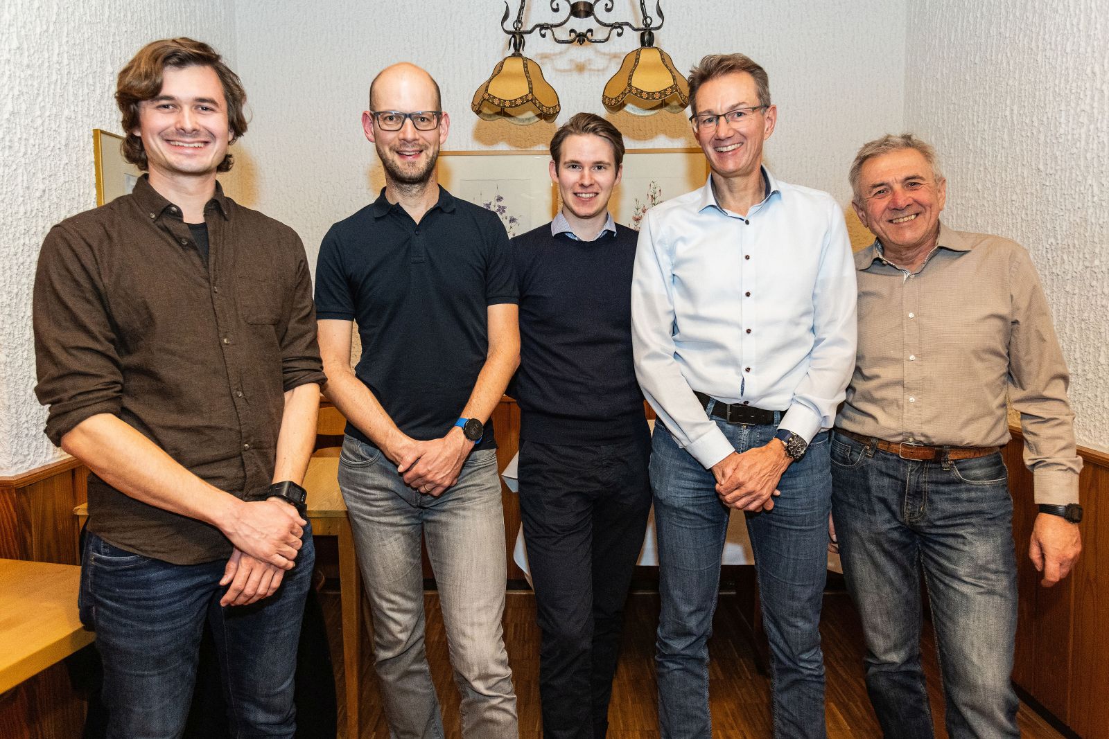 von links: Marco Kolb, Florian Meichelböck, Leon Kinzy, Eberhard Sutter, Klaus Ragg